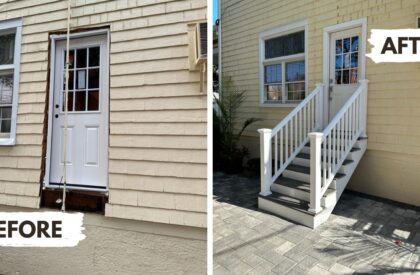 before and after door outside